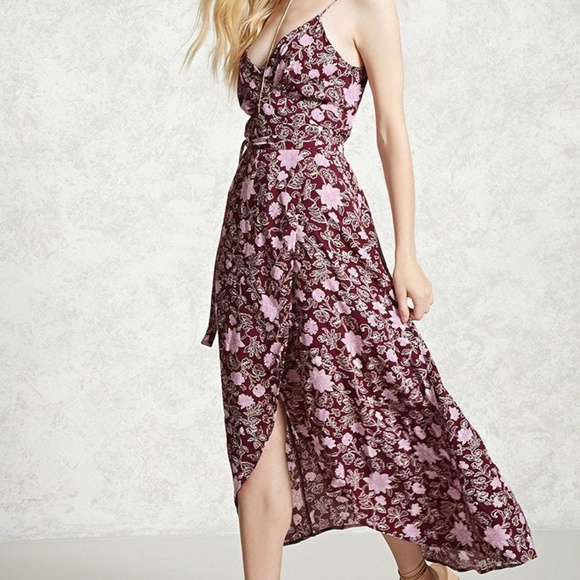 Forever 21 Dresses & Skirts - Forever 21 Small Floral Red & Pink Wrap Dress